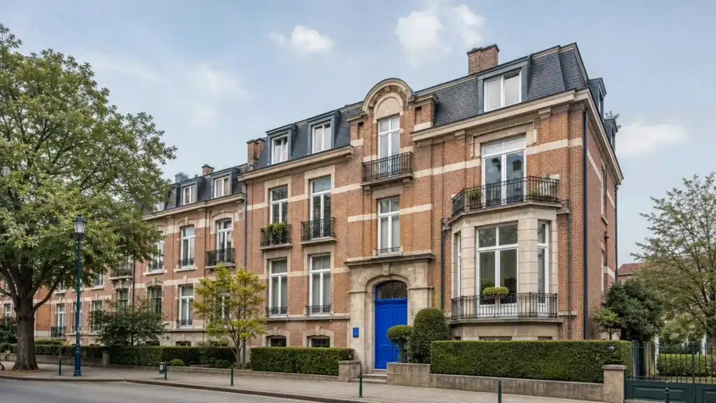 Façade d’un immeuble d’appartements à Bruxelles