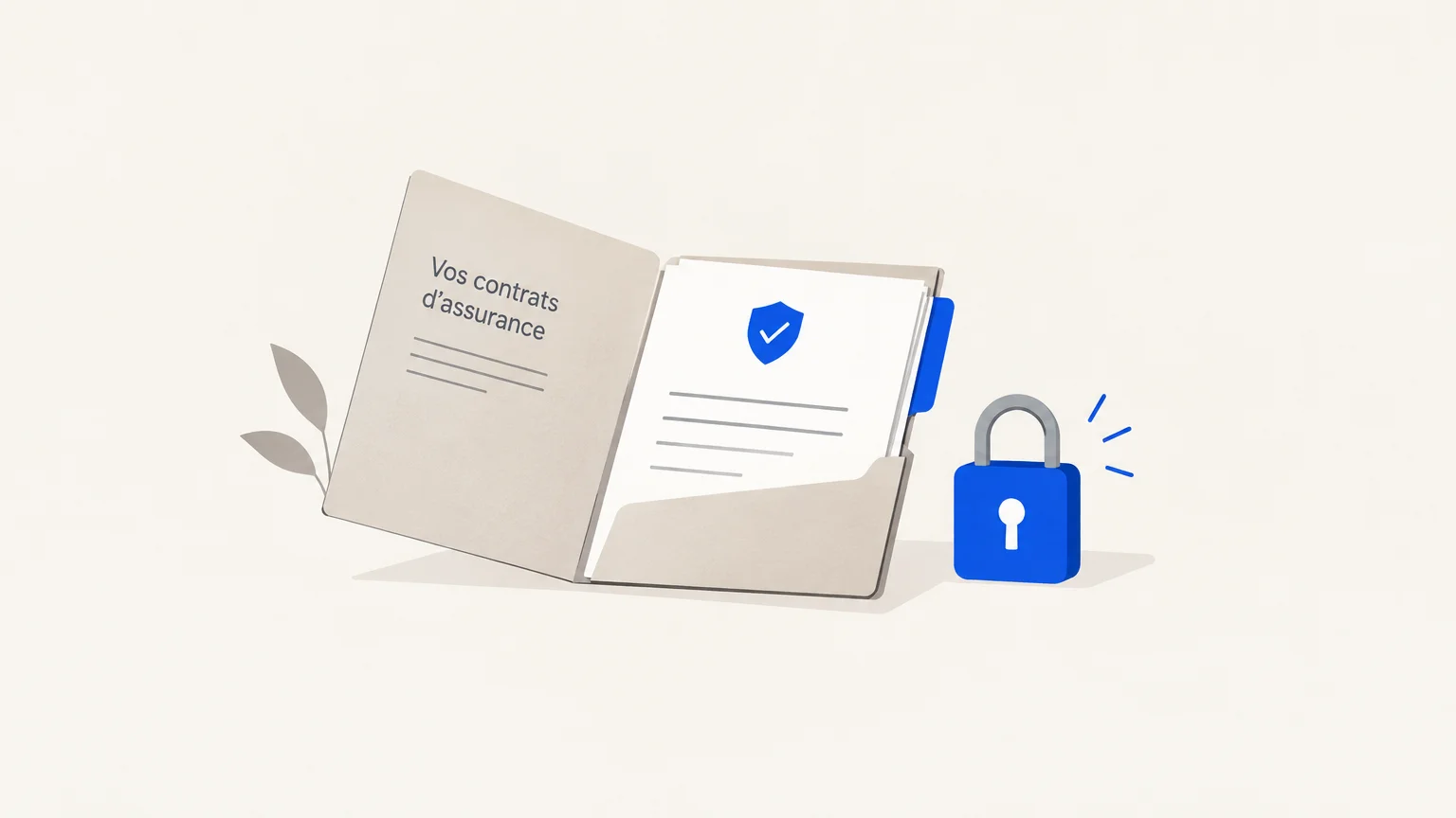 Dossier d’assurance et symbole de protection pour consulter ses contrats en ligne