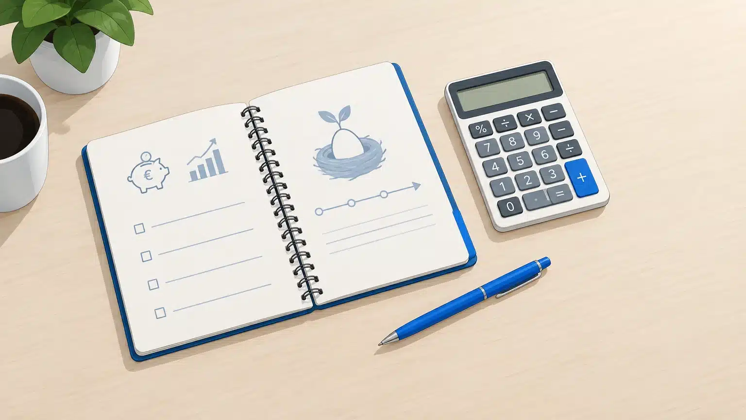 Carnet de planification et calculateur pour préparer une épargne-pension