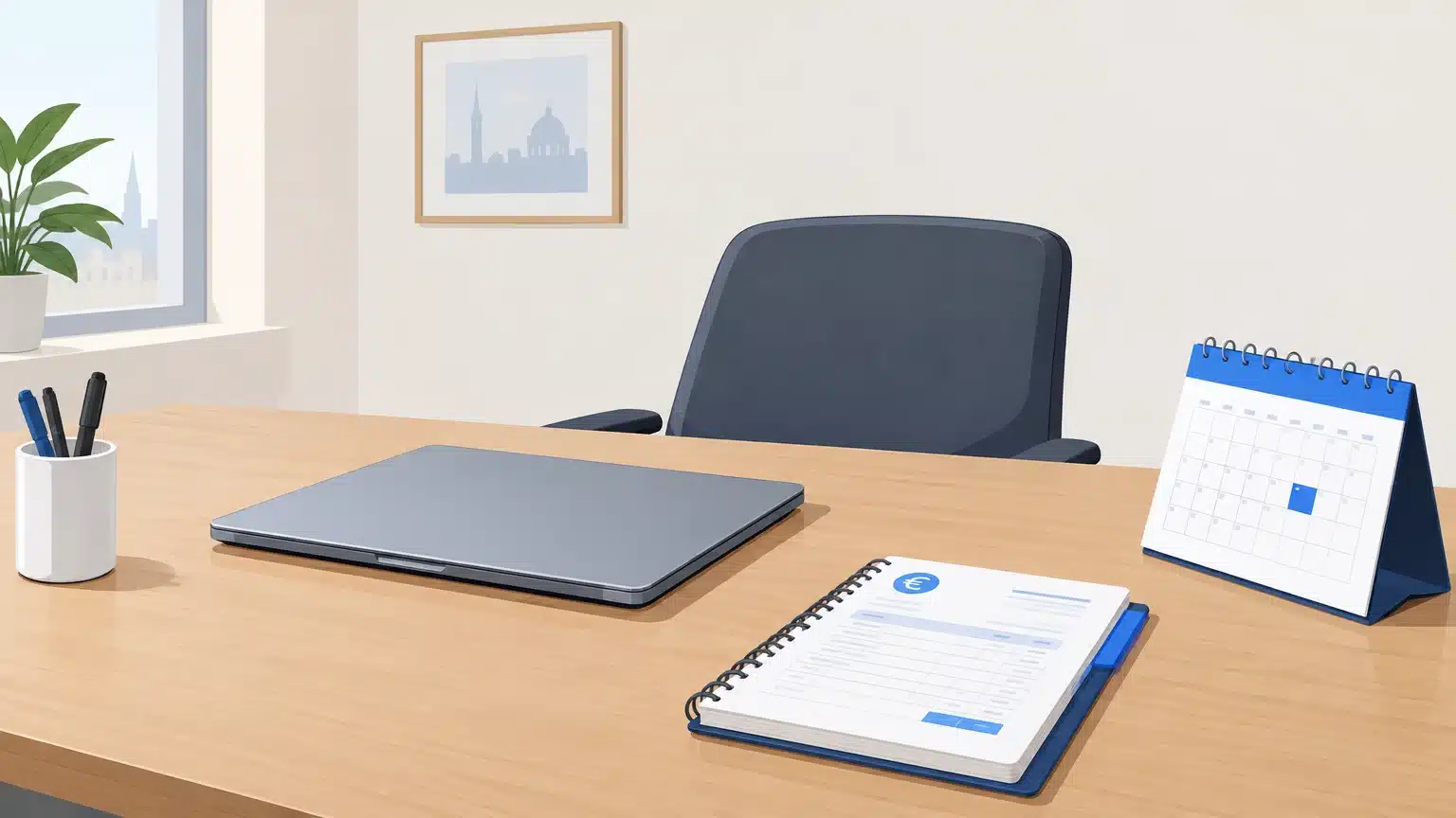 Bureau indépendant laissé vide pendant un arrêt de travail