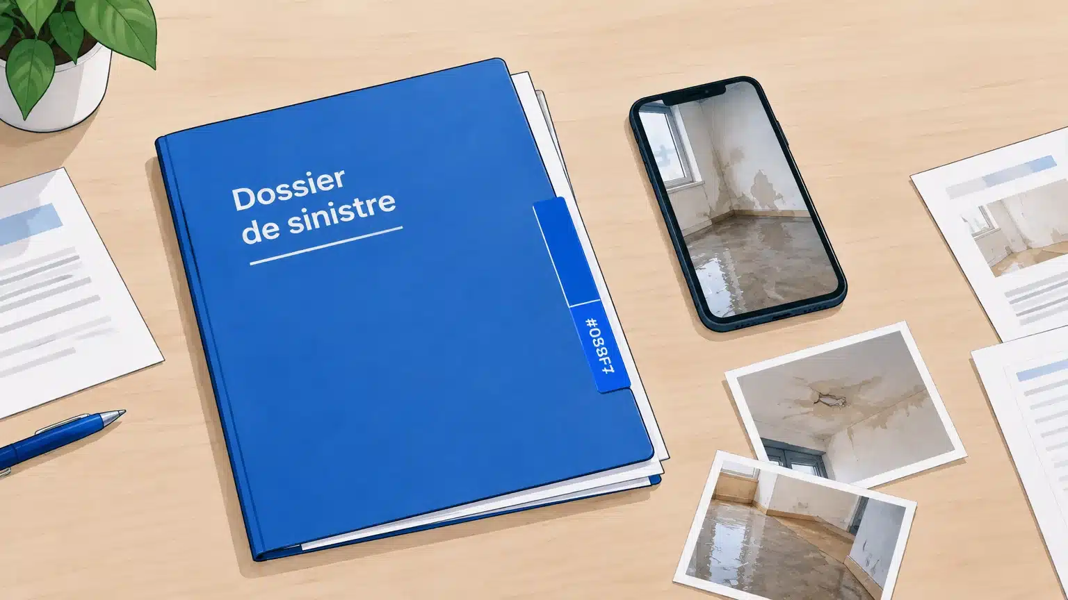 Dossier de sinistre et photos de dégâts prêts à être transmis